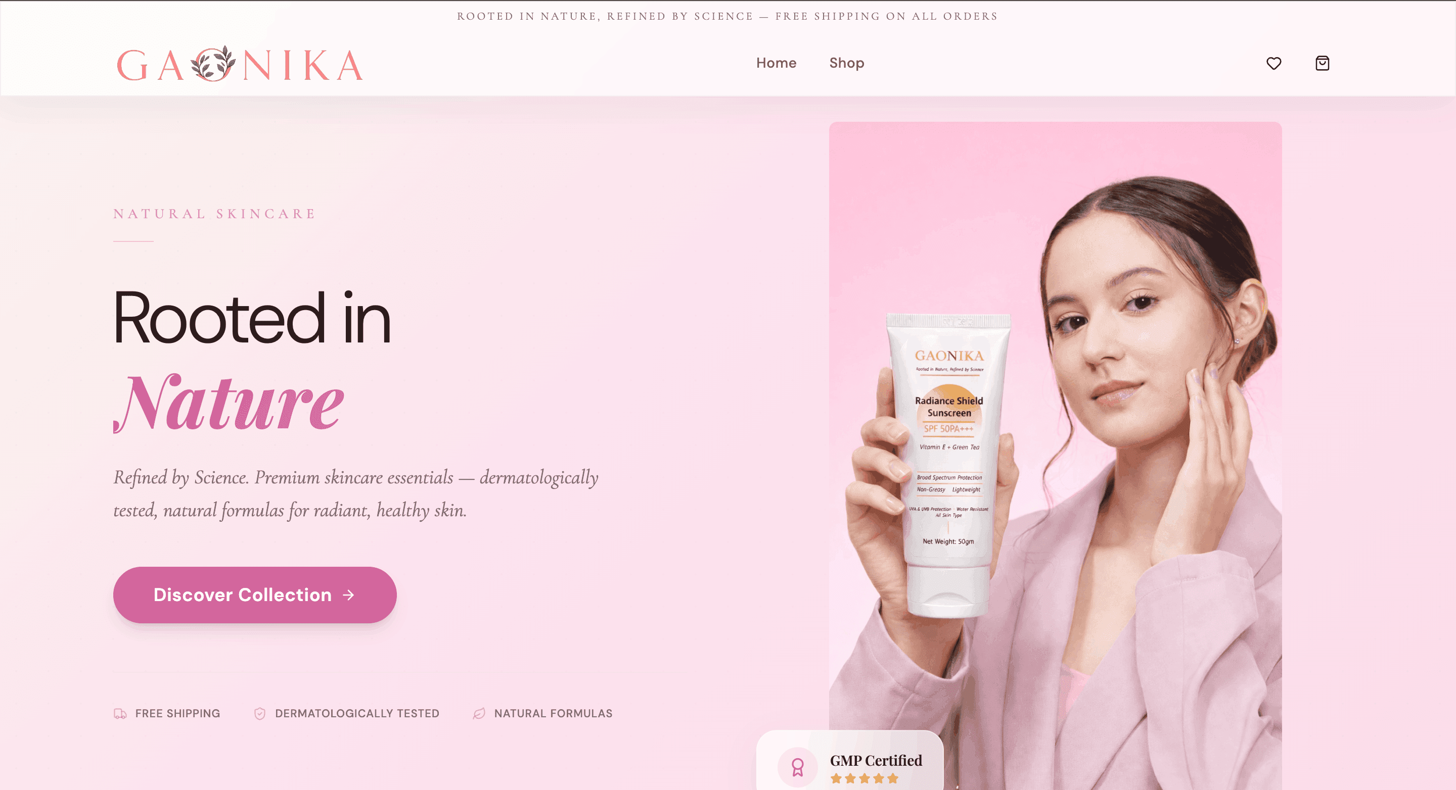 Gaonika beauty cosmetic website