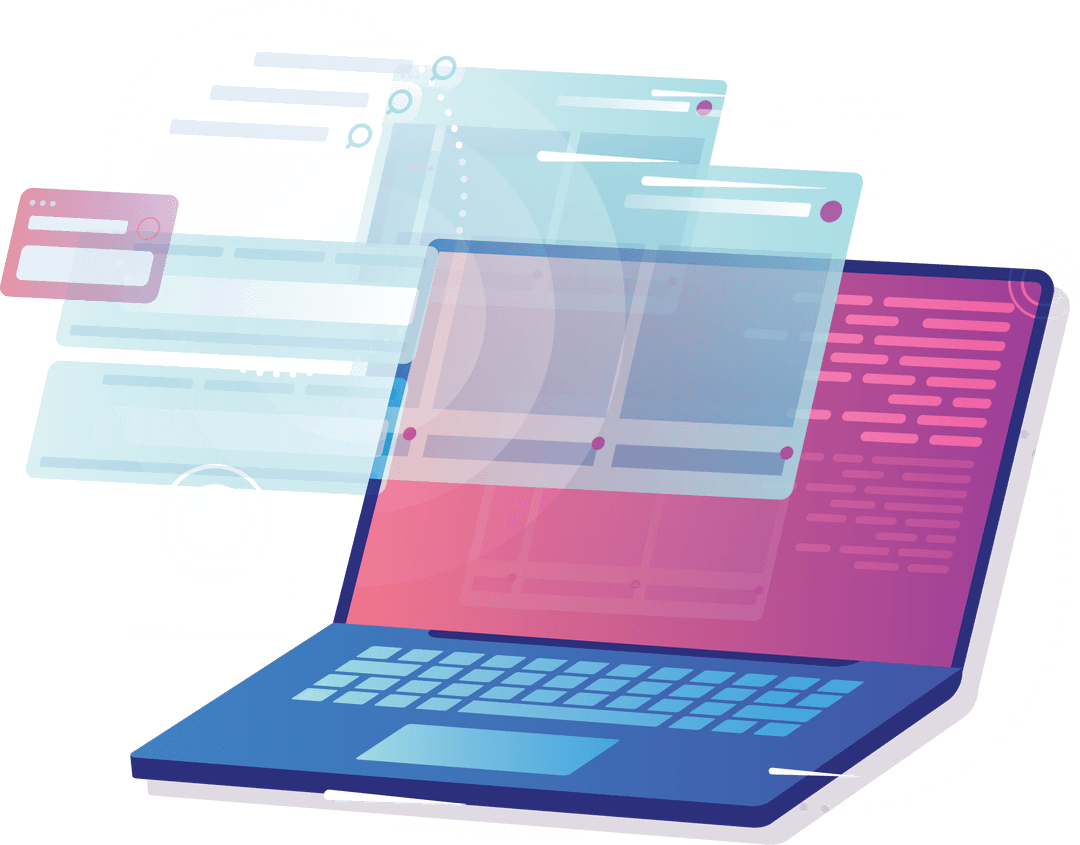 Laptop showing digital product work